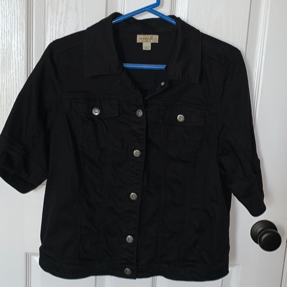 ONE WORLD Jackets & Coats One World Black Short Sleeve Jacket